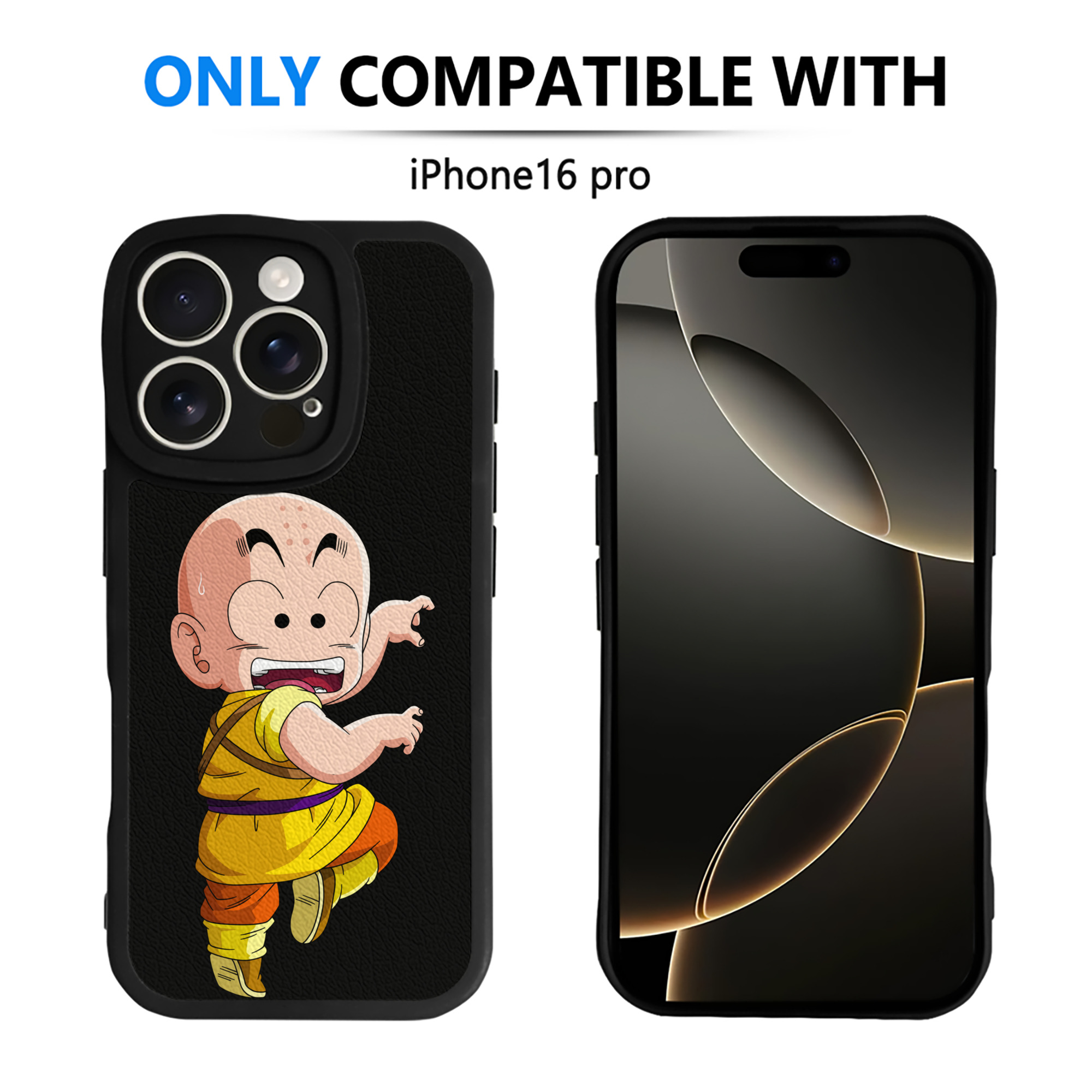 （画像用） ドラゴンボール クリリン DRAGON BALL krillin 【iPhone 16シリーズ対応】シリコンスマホケース（レザー調） 材質：シリコン